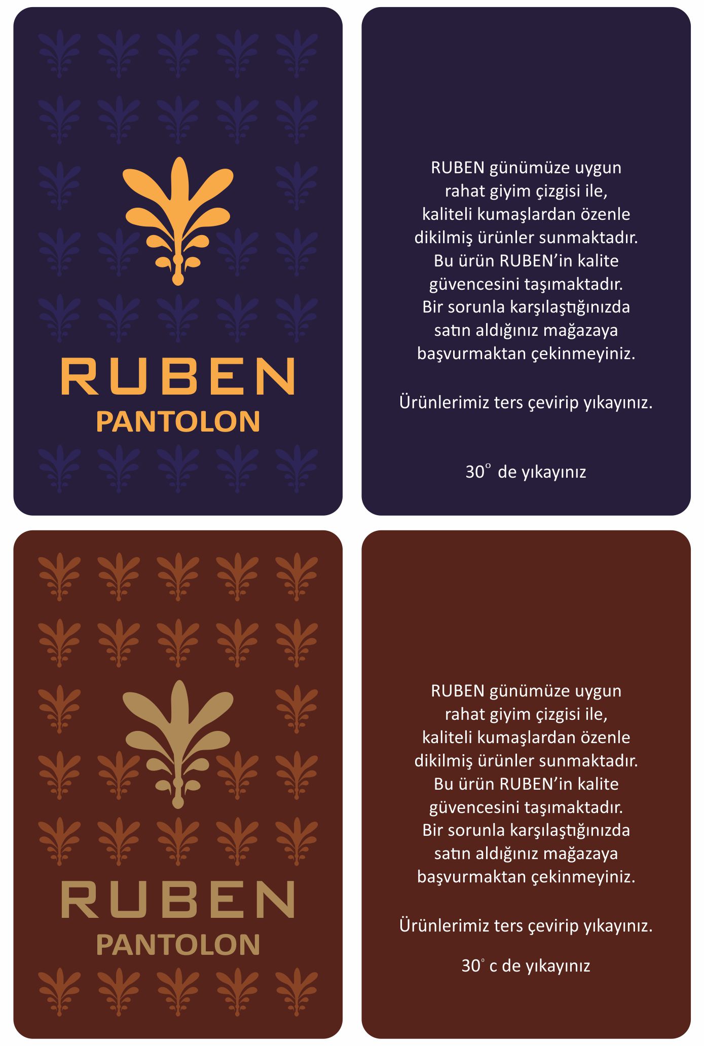 Ruben Pantolon karton etiket iş örneği